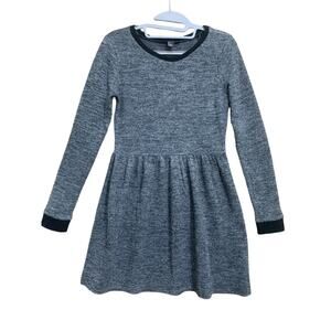 FOREVER 21 Marled Gray Long Sleeved Sweater Dress w/Black Piping Trim SZ Small
